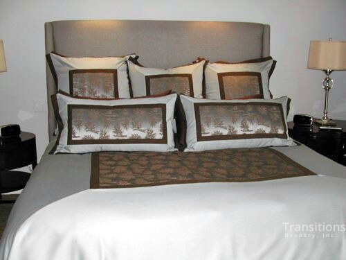 Bedding pillows and bedspread