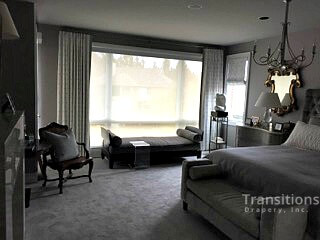 Bedroom drapes and shades