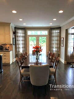 Drapes horizontal pattern kitchen