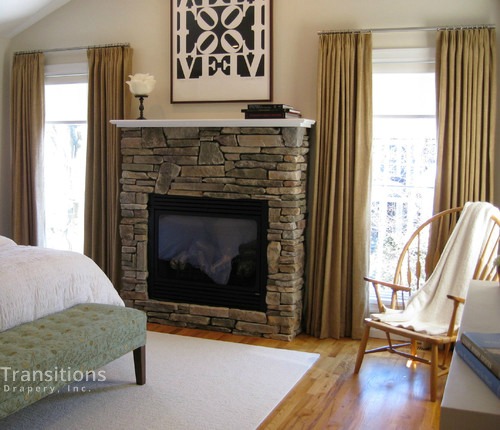 Drapes panels transitional bedroom