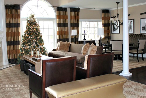 Drapes transitional family room