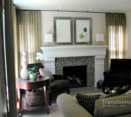 Sheers transitional family room