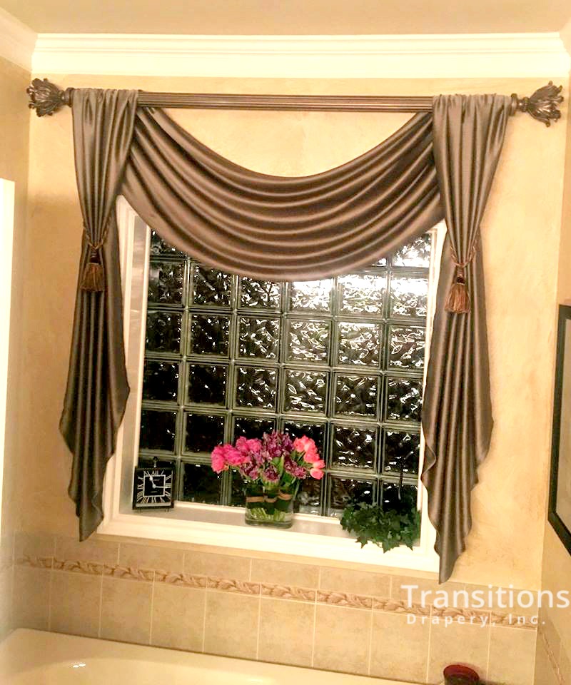 Valance with tails master bath