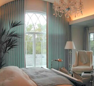 Bedroom large window drapes