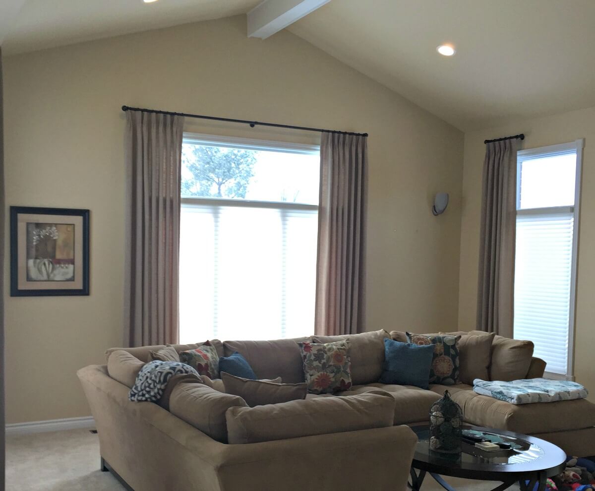 living-room custom made drapes and blinds