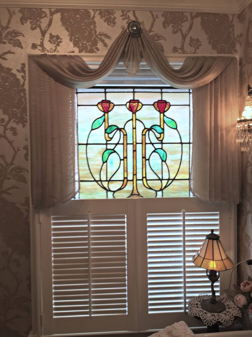 custom made swag valance with center medallion