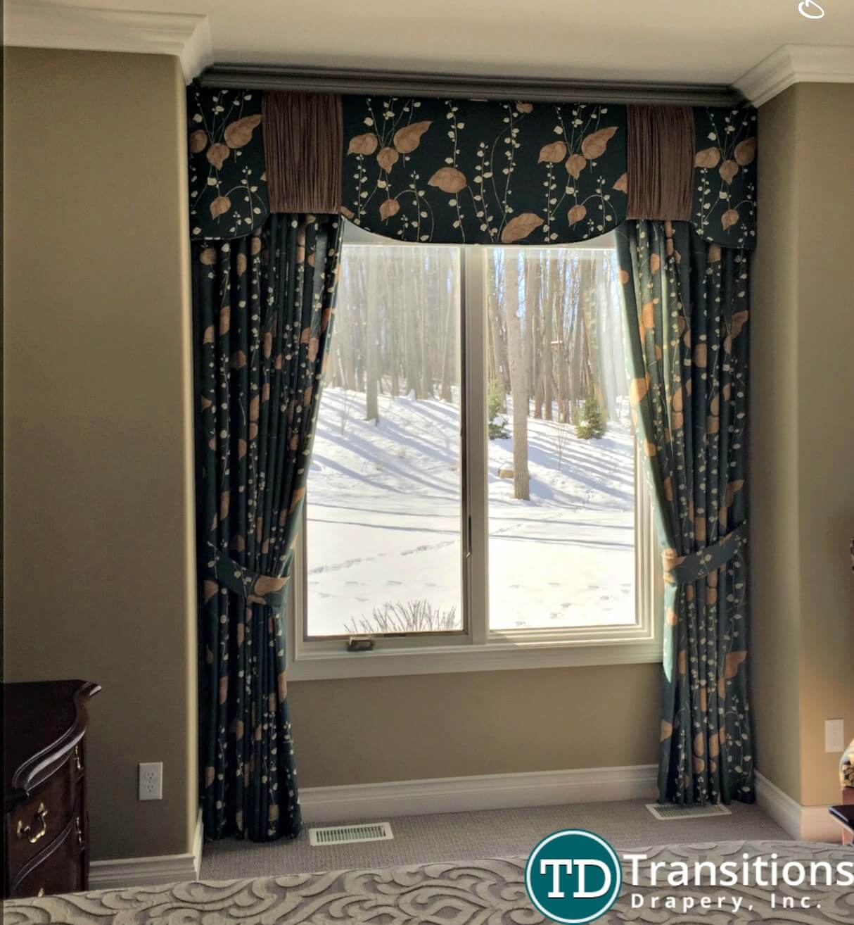 custom made draperies with valance