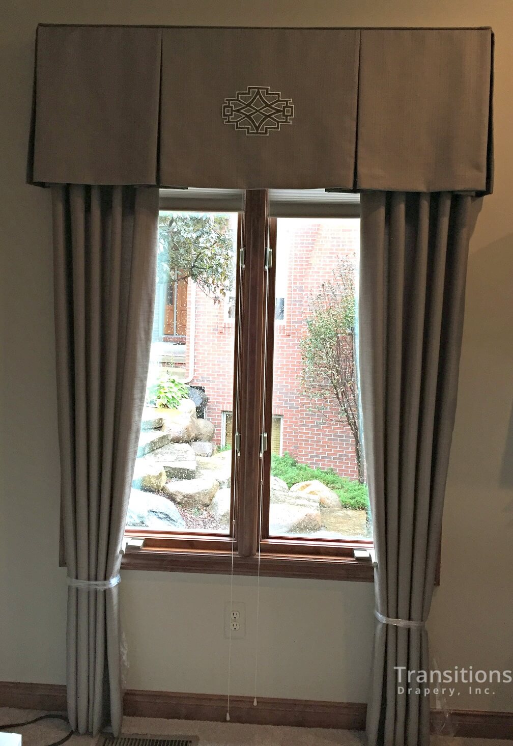 custom made drapes with custom made valance