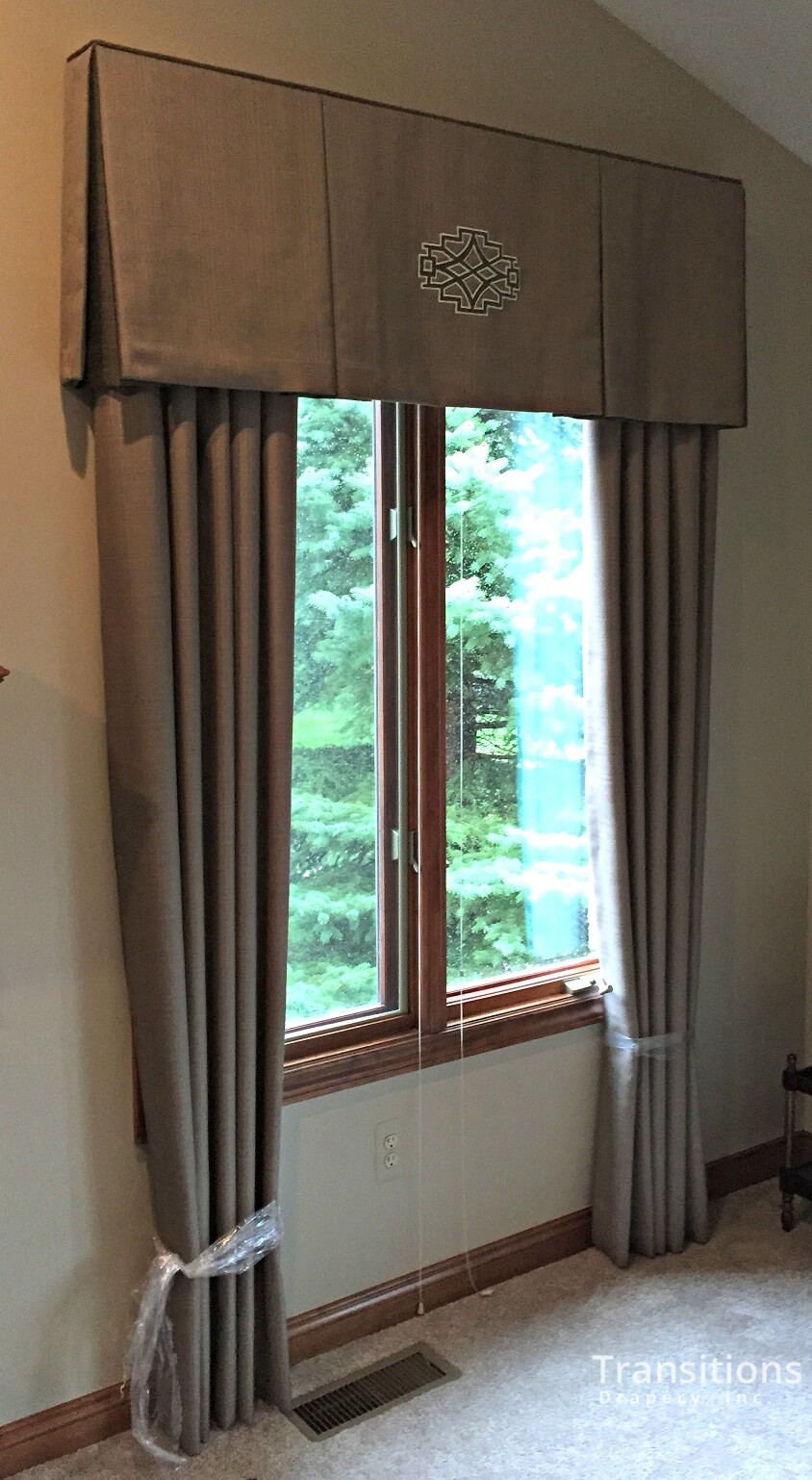 custom made drapes for great room with custom made valance