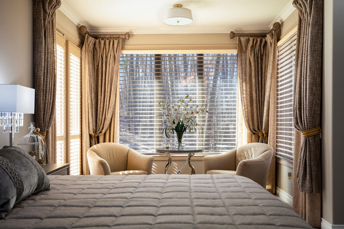 bedroom drapes side panels decorative rod