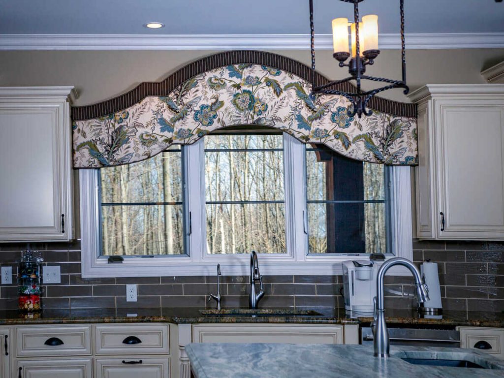 custom cornice over kitchen window