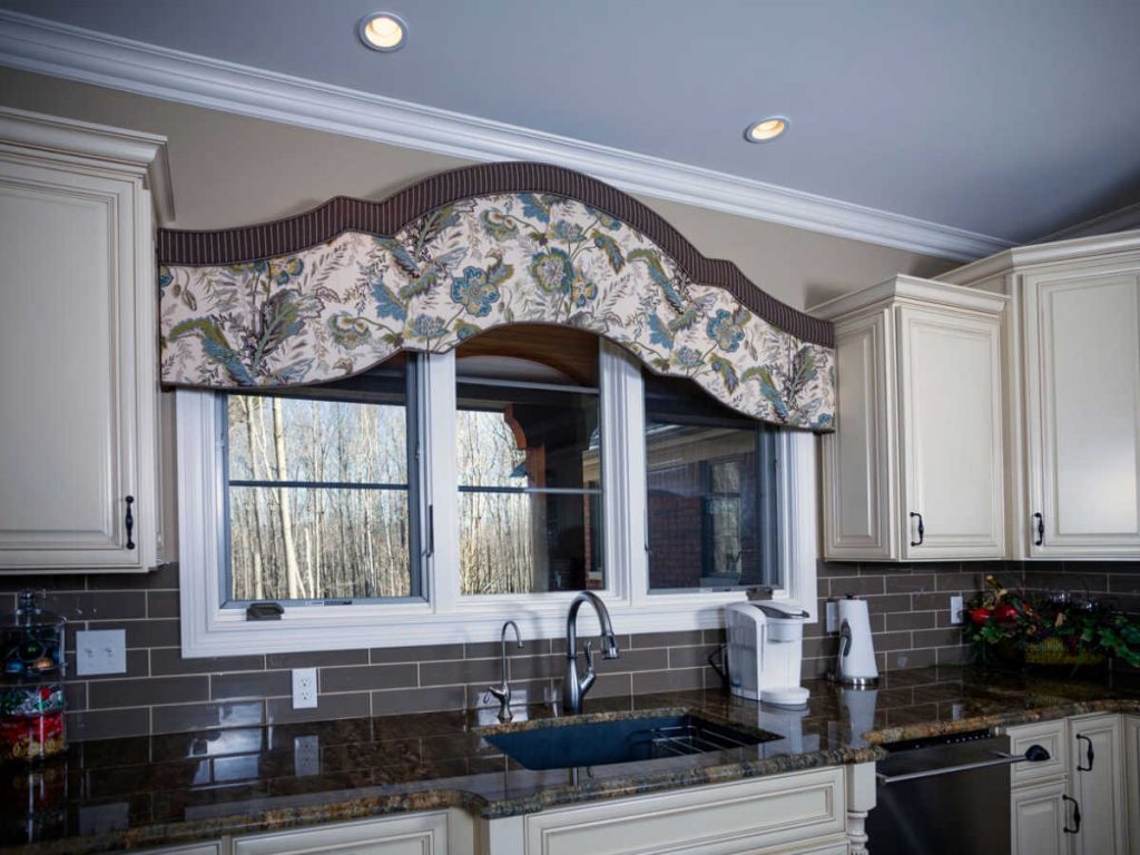 custom cornice over kitchen window