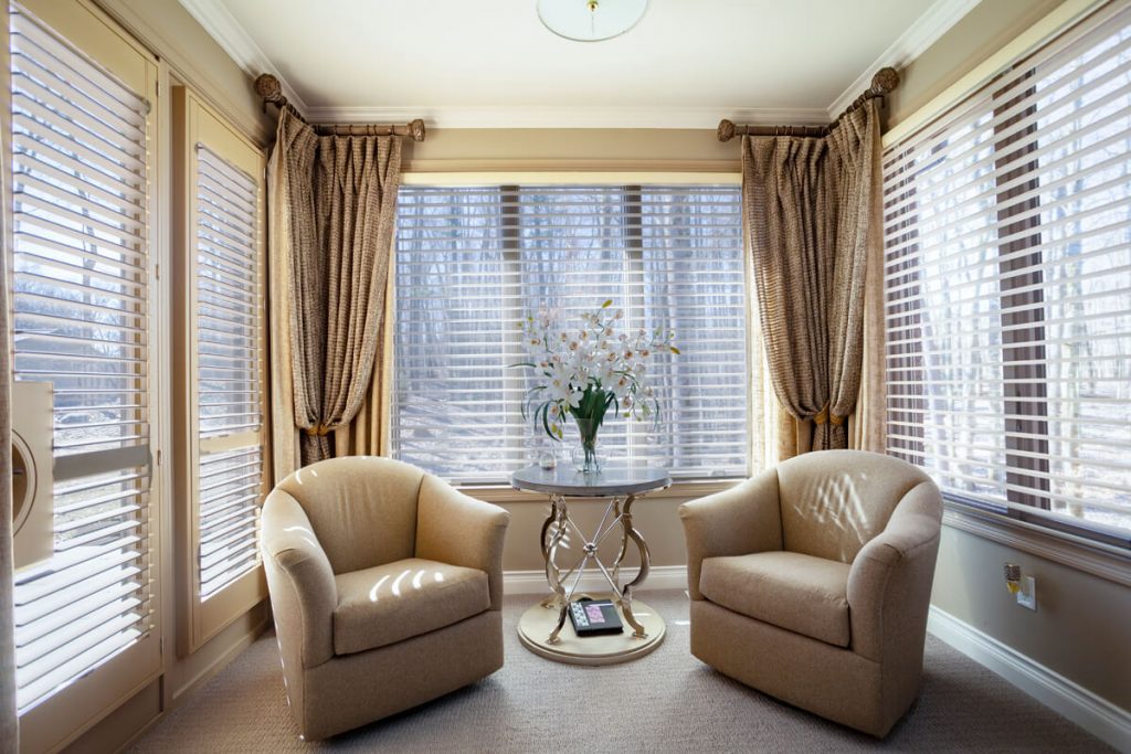 side panel window treatments with fabric tiebacks