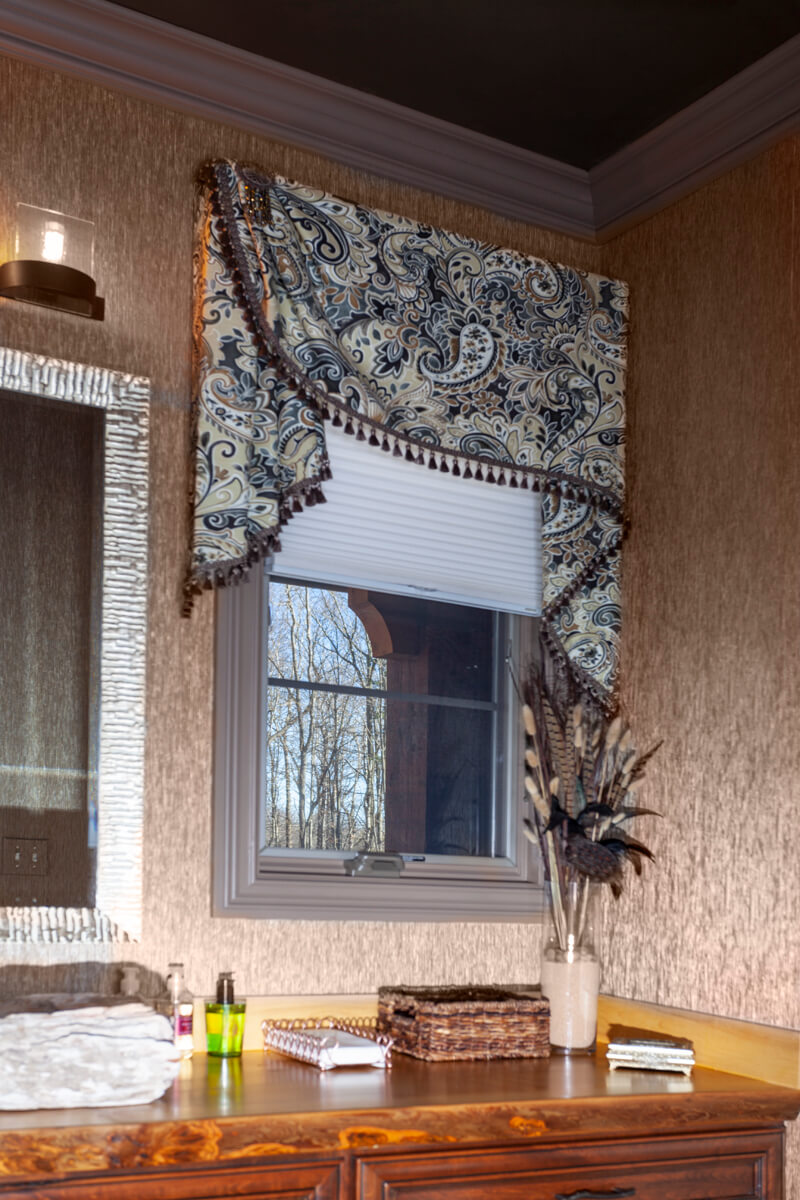 side swag valance for bathroom